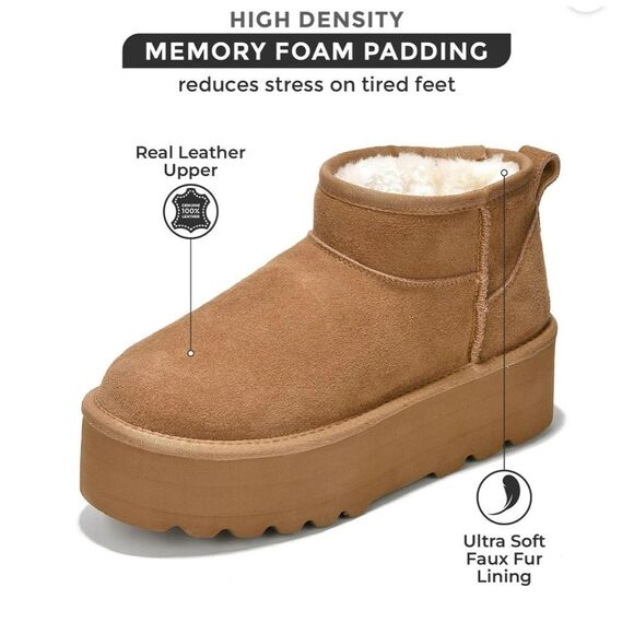 Project Cloud 100% Genuine Suede Leather platform Ankle Boots, Sz 7.5 $75 - Picture 2 of 8